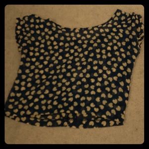 Tan heart backless top